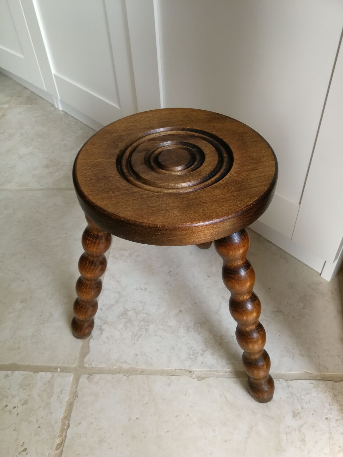 Vintage wooden tripod stool