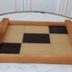 Beech and plexiglass checkerboard top 60s