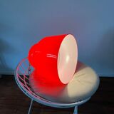 Lampe en verre rouge intérieur opaline vintage unique