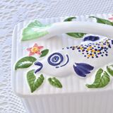 Large antique Schramberger majolica collector's box / terrine