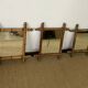 Suite of three antique mirrors in bamboo and rattan