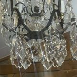 6-light chandelier in bronze and cut crystal from the early 20th century - 1mx50cm