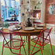 Table ronde extensible vintage scandinave