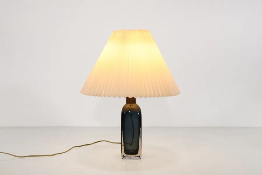 Blue crystal table lamp by Carl Fagerlund for Orrefors model RD1406