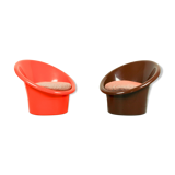 Pair of 2 Skopa lounge chairs by Ole Gjerløv Knudsen & Torben Lind for IKEA, 1970s