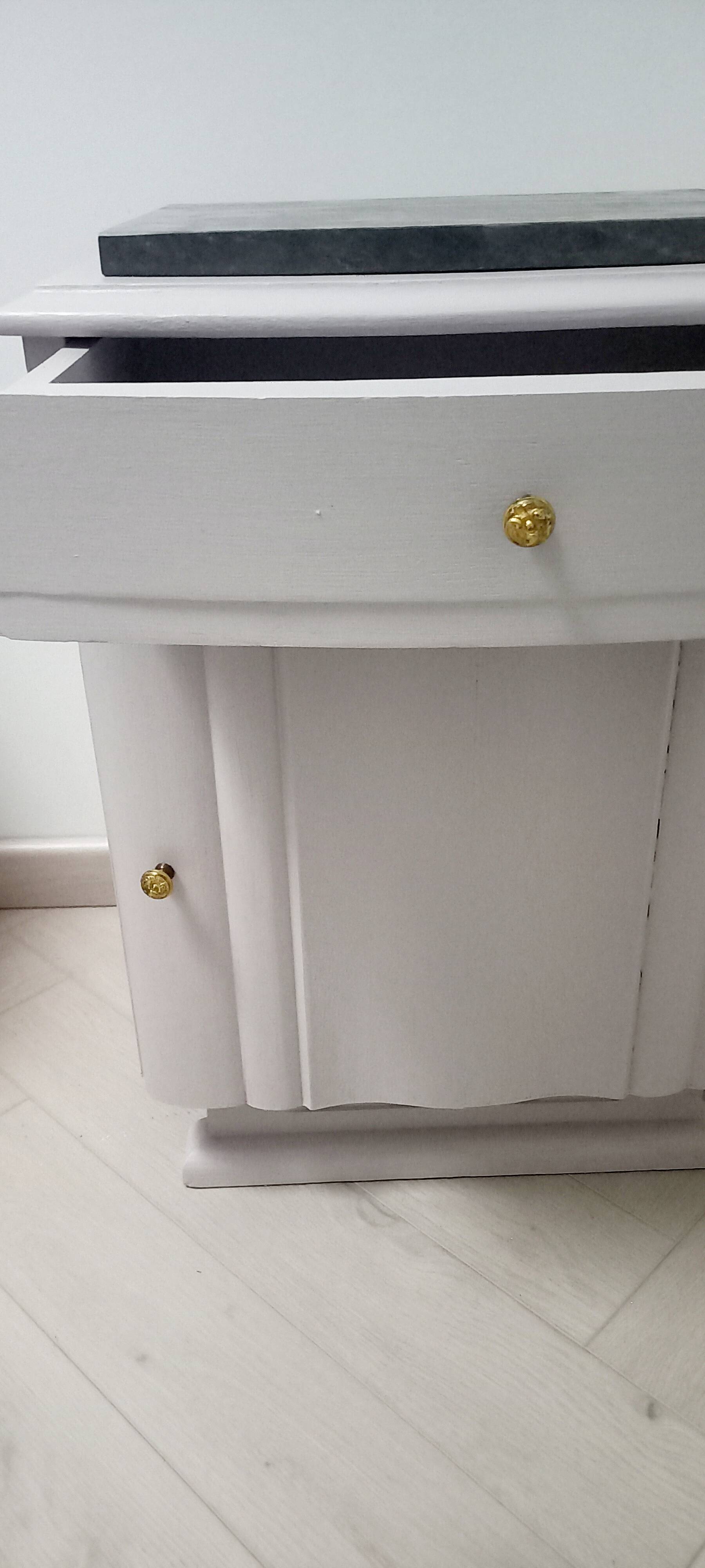 Art Deco bedside table with marble