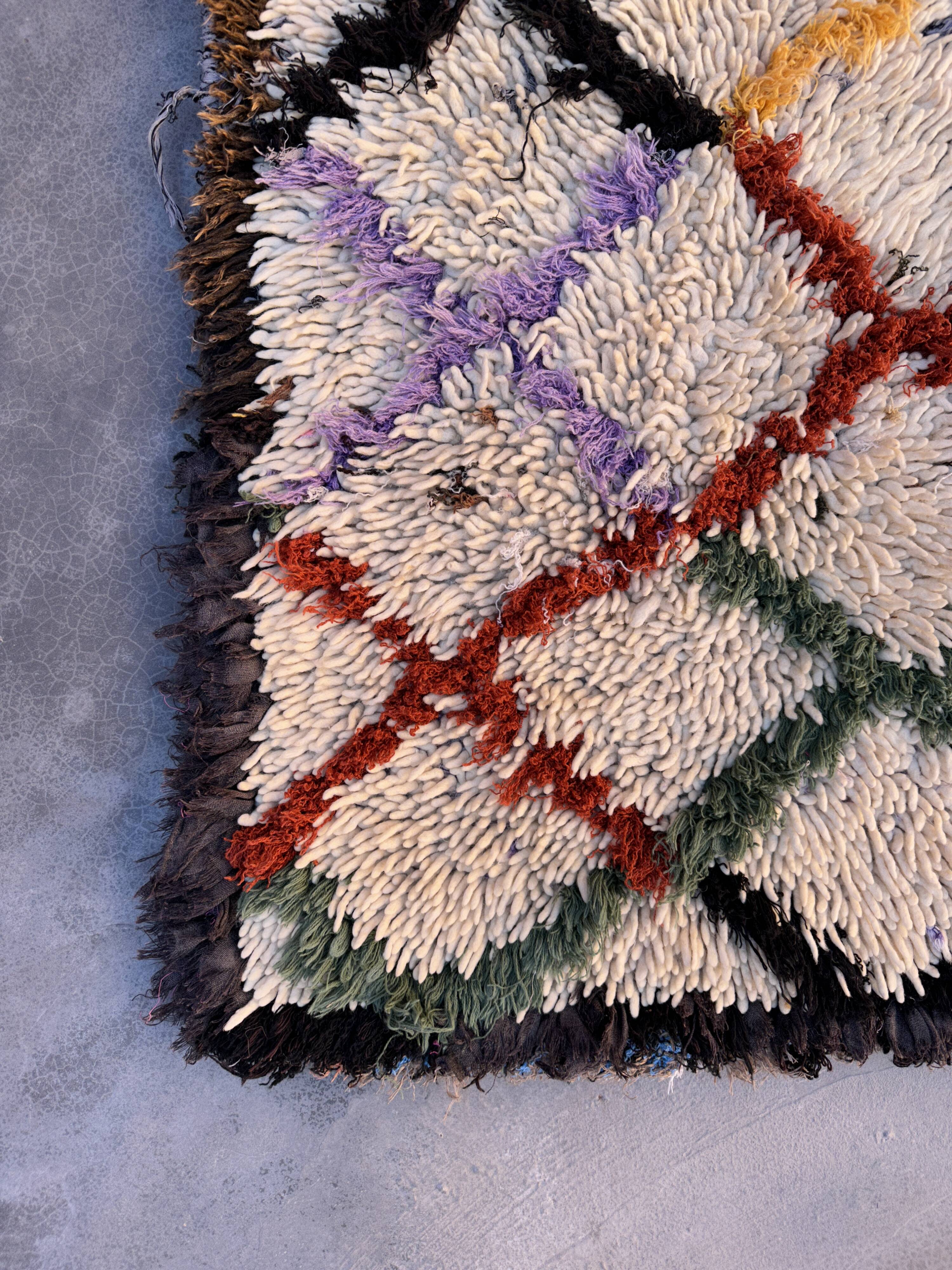 Moroccan carpet azilal colorful - 56 x 120 cm