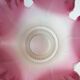 Art Deco Nouveau lamp tulip, pink glass flower, 5 ribbed petals raised