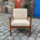 Senator armchair beige wool teak by Ole Wanscher for Cado