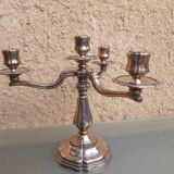 Chandelier 3 branches, silver metal, Saint Médard