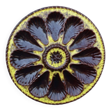 Grande assiette à huîtres vintage française en céramique de Vallauris, signée Marius Giuge