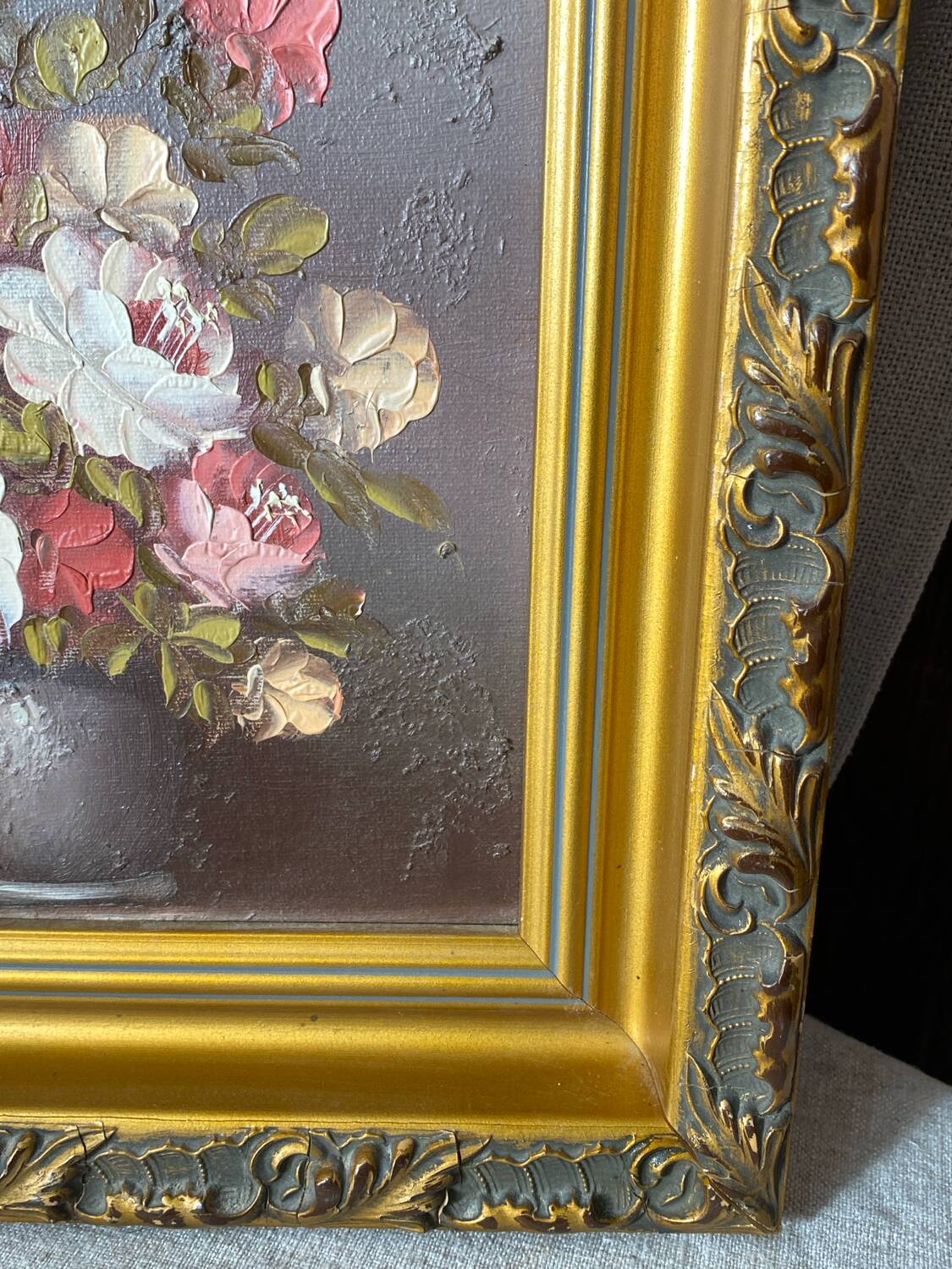 Oil on canvas, framed still life