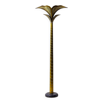 Rare brass palm floor lamp by Henri Fernandez, 1970s