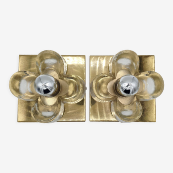 Pair of vintage wall lamps by Sische Lighting, 70's