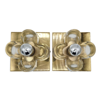 Pair of vintage wall lamps by Sische Lighting, 70's