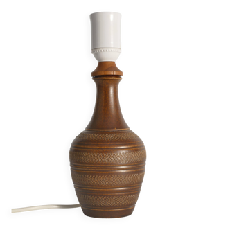 Brown Stoneware Table Lamp, Model number 59617, by Scheurich West Germany 1960s