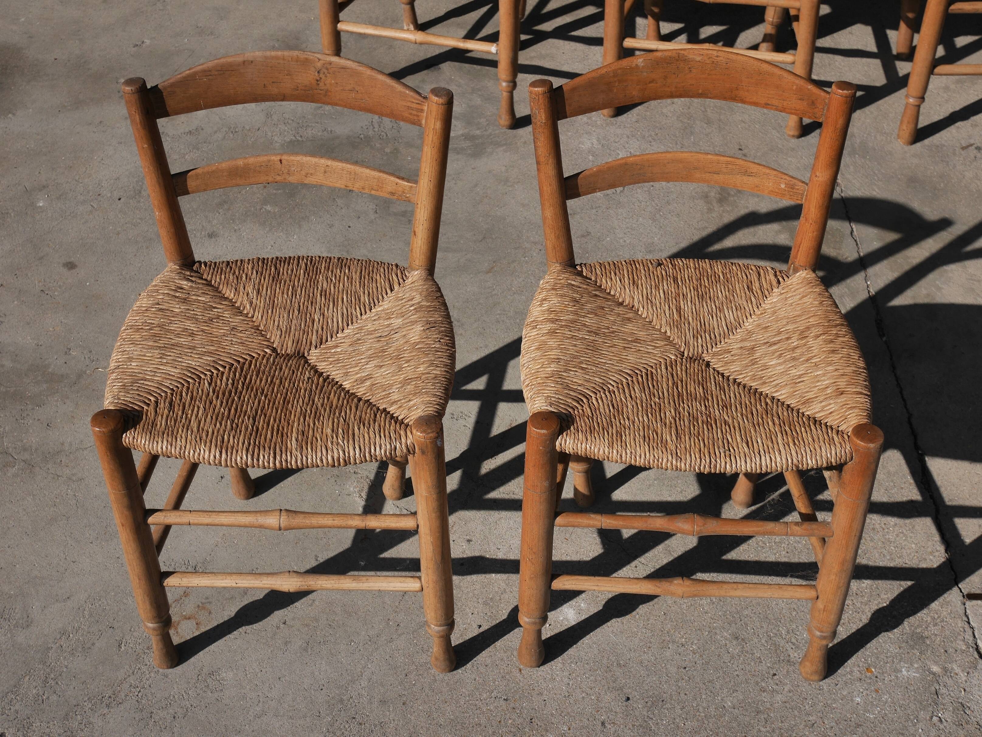 Set of 8 provencal chair mulched