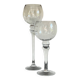 Duo of xl tealight holders in vintage crystal