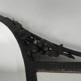 Art Deco mirror with faceted cut glass in a steel frame, 1930s