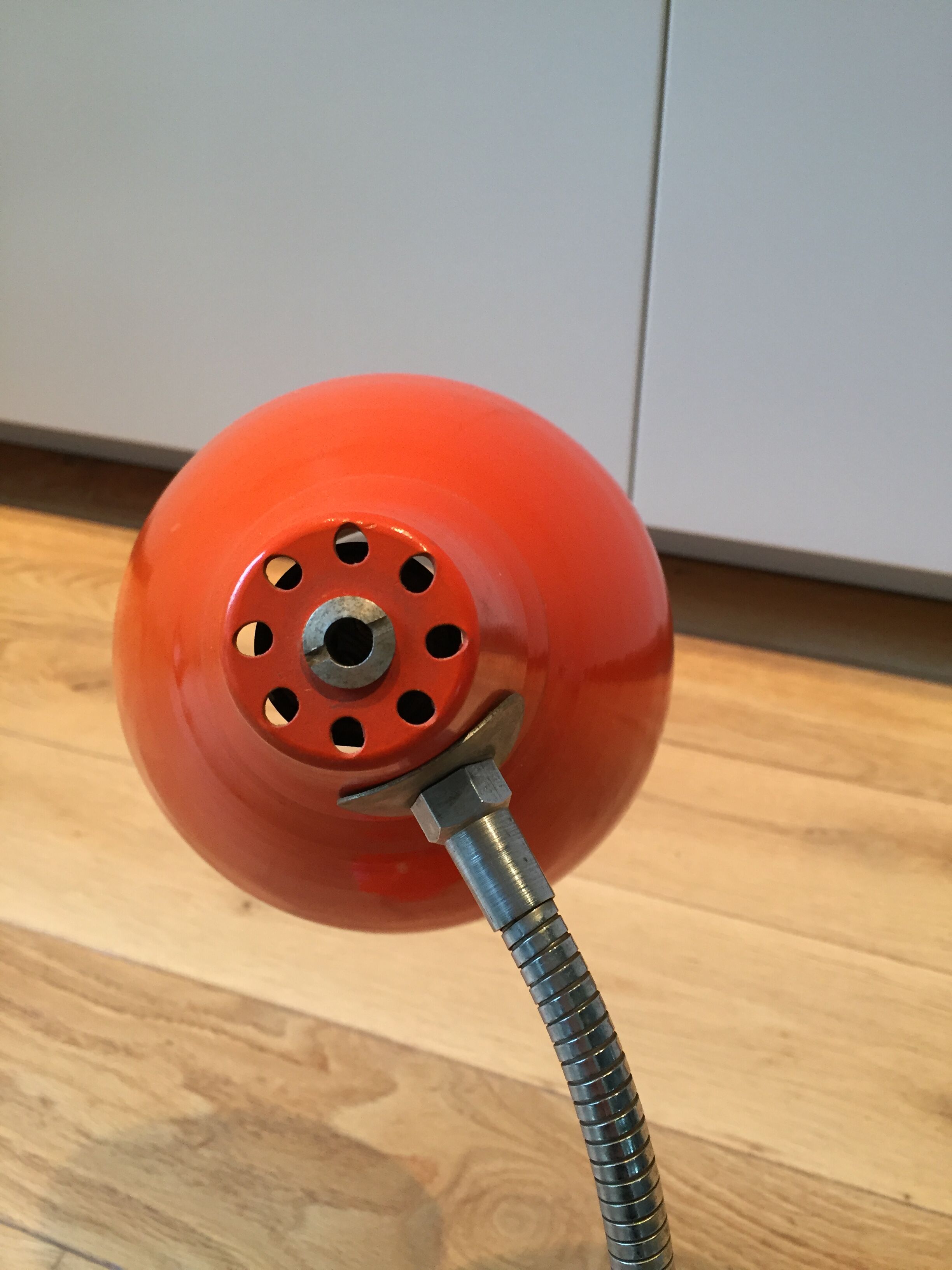Lamp flexible orange vintage of the 1970s