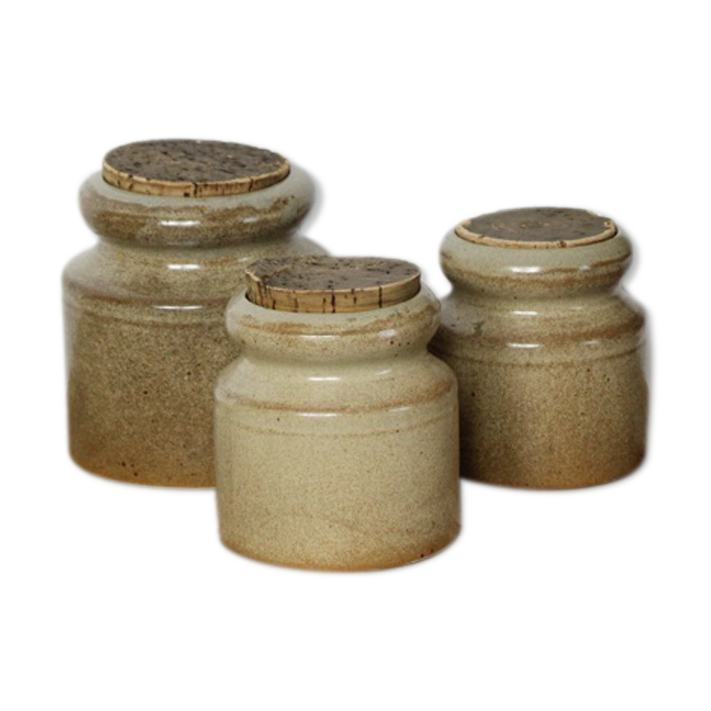 Set of 3 sandstone pots