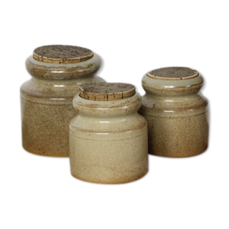 Lot de 3 pots en grès