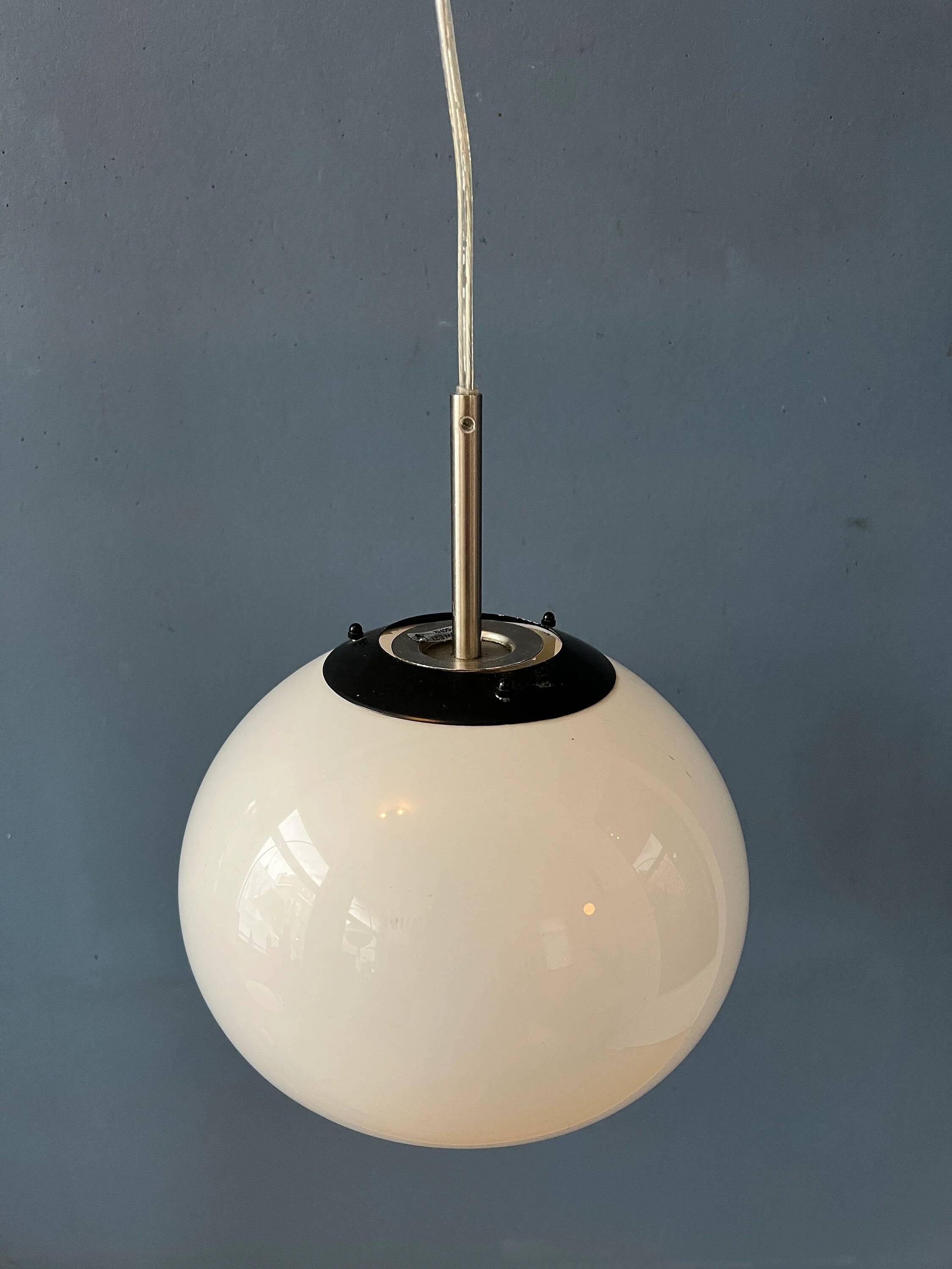 Small white Space Age mushroom pendant light