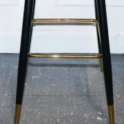 Chaises de Bar en Velours Bleu avec Cadre Doré