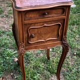 Bedside table louis XV style in wood and marble 20's years