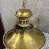 Pair of important marine chandeliers in bronze and gilded brass circa 1900