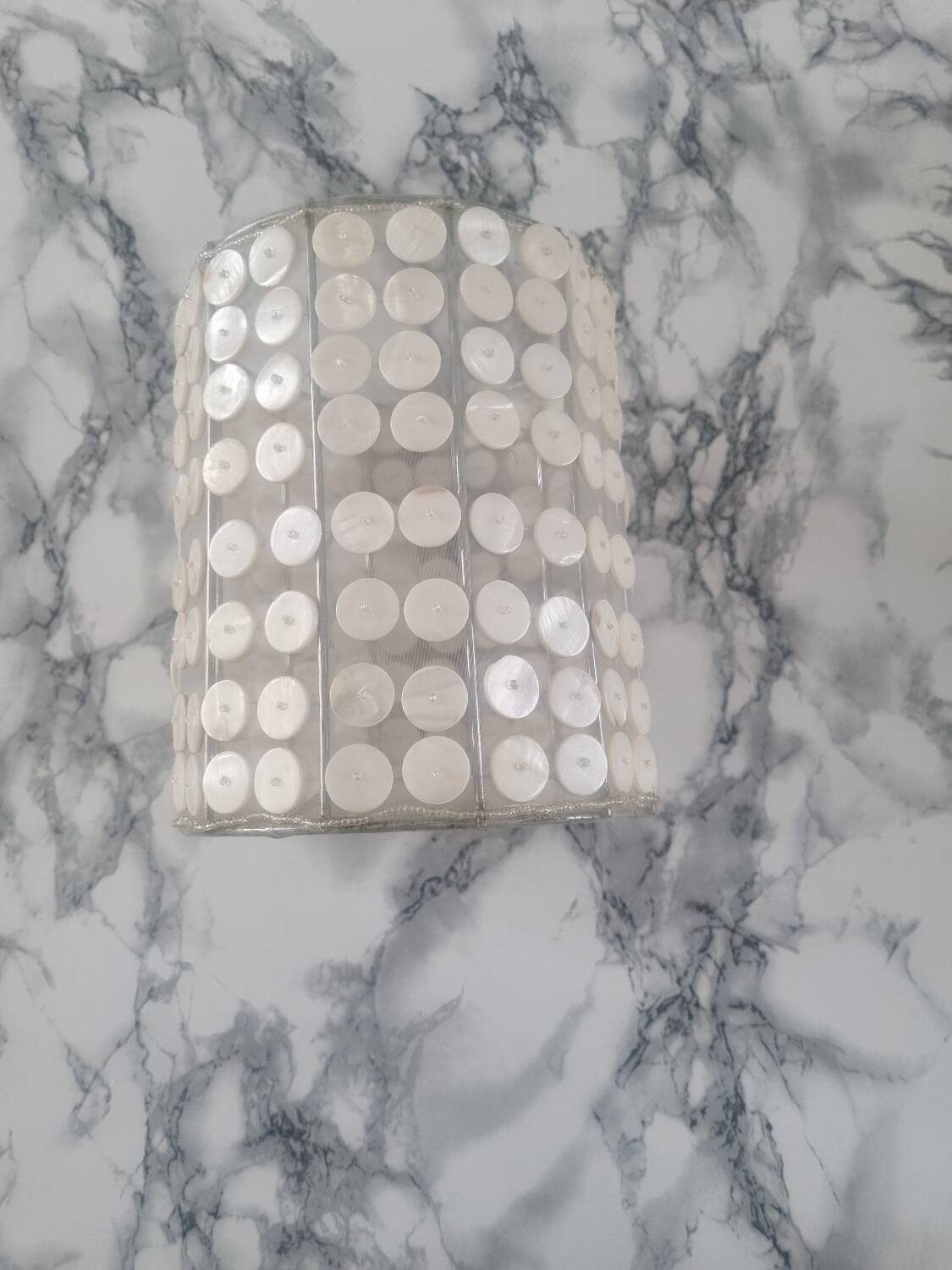Vintage mother-of-pearl and nylon lampshade