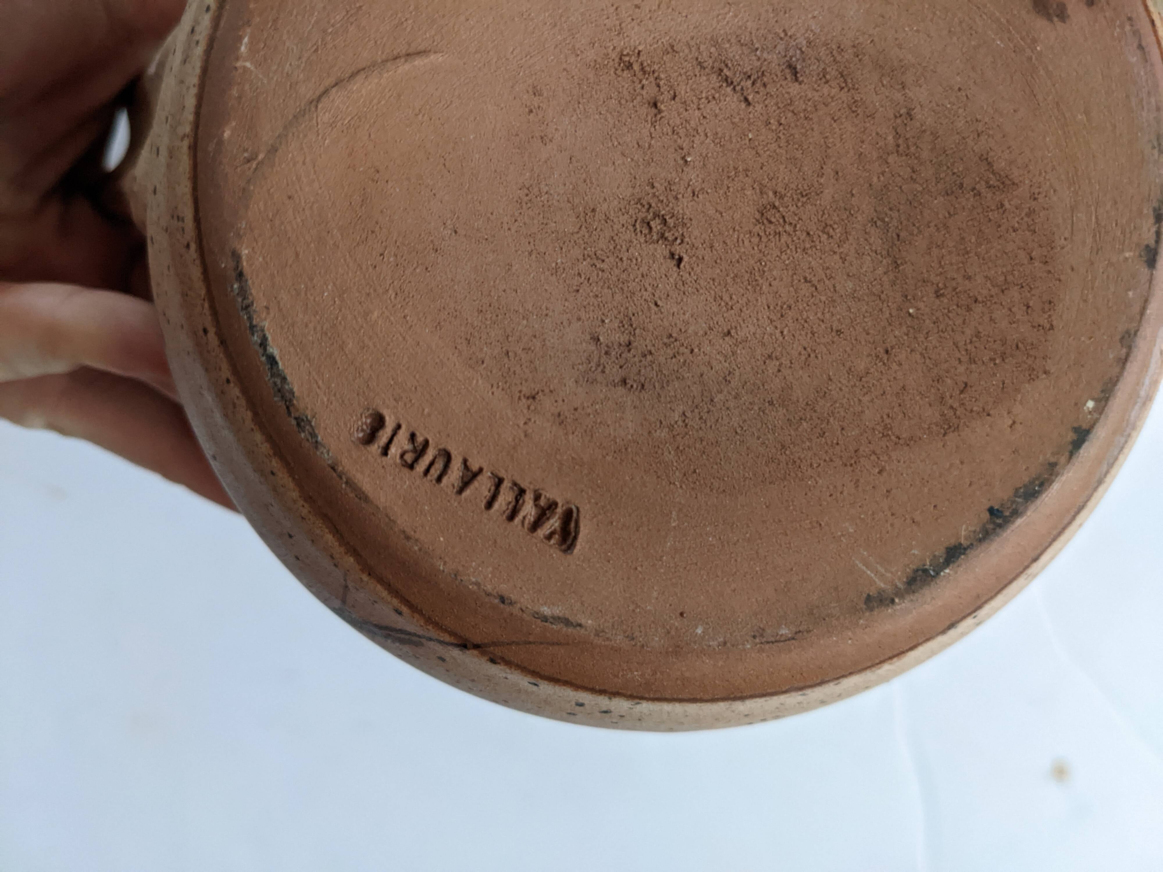 Jug vintage stoneware Vallauris pyrité