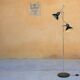 Lampadaire en métal noir avec 2 spots