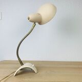 Pair of metal and brass lamps 50s Jean Boris Lacroix