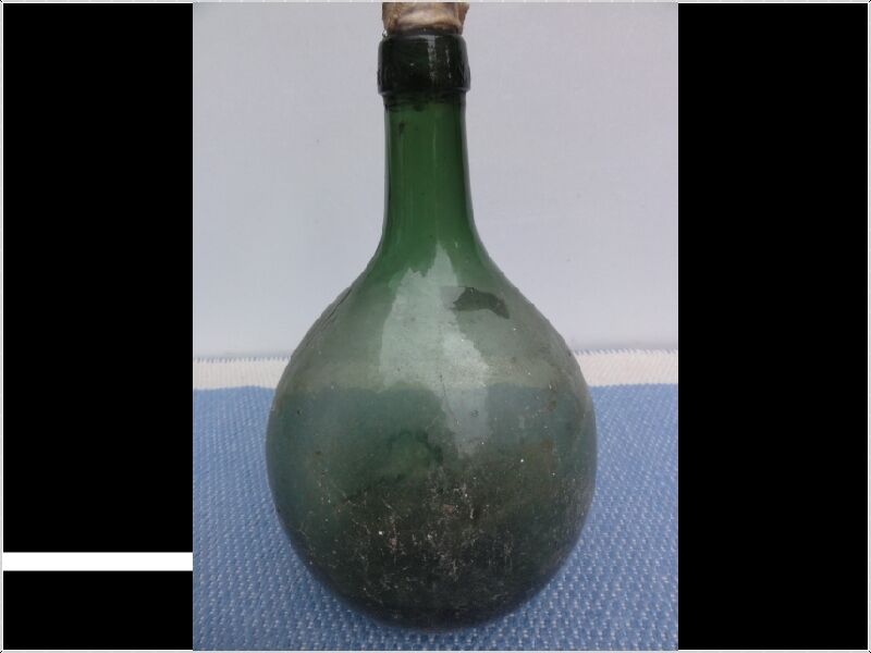 Green glass bottle