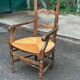 19th-century solid wood straw chair 111cm