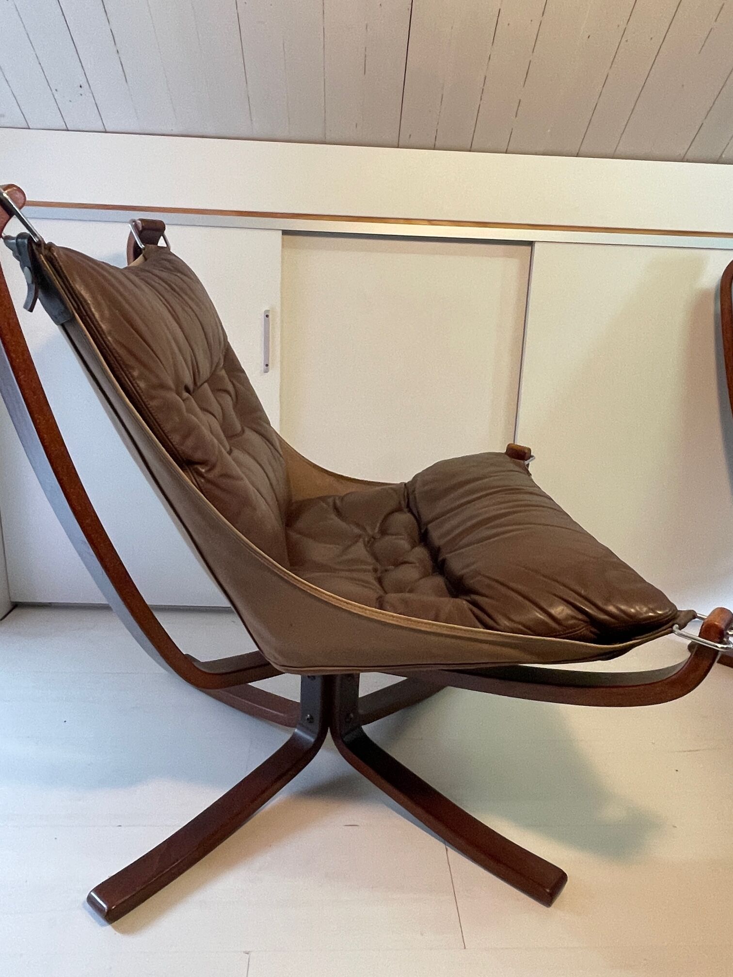 3 vintage Falcon chairs. By Sigurd Ressel for Vatne Møbler Norway. 1970's. Falcon chairs