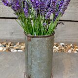 Vintage Galvanised Zinc Flower Pot / Grain Measure