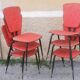 Set of 6 vintage "compass feet" chairs