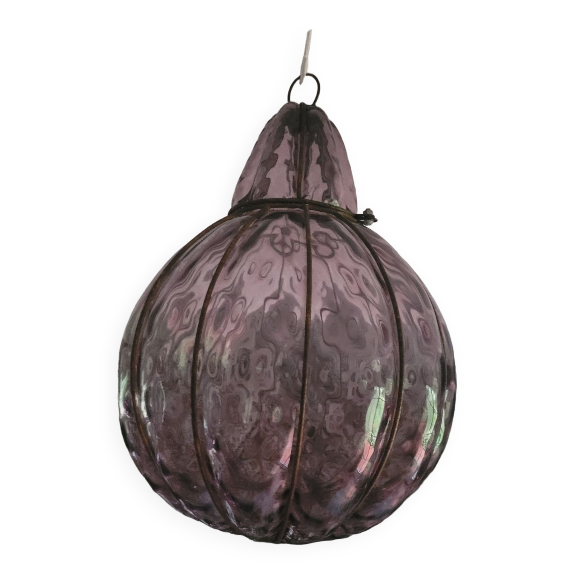 Blown glass ball chandelier