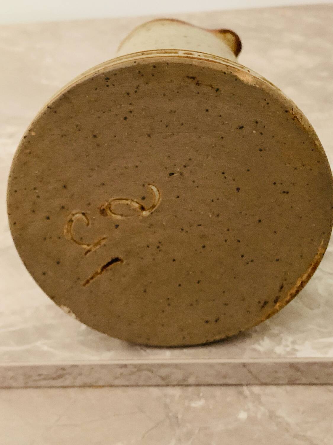 Pitcher/vase in old stoneware, very original shape