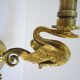 Pair of appliques swans gilded bronze patinated empire style