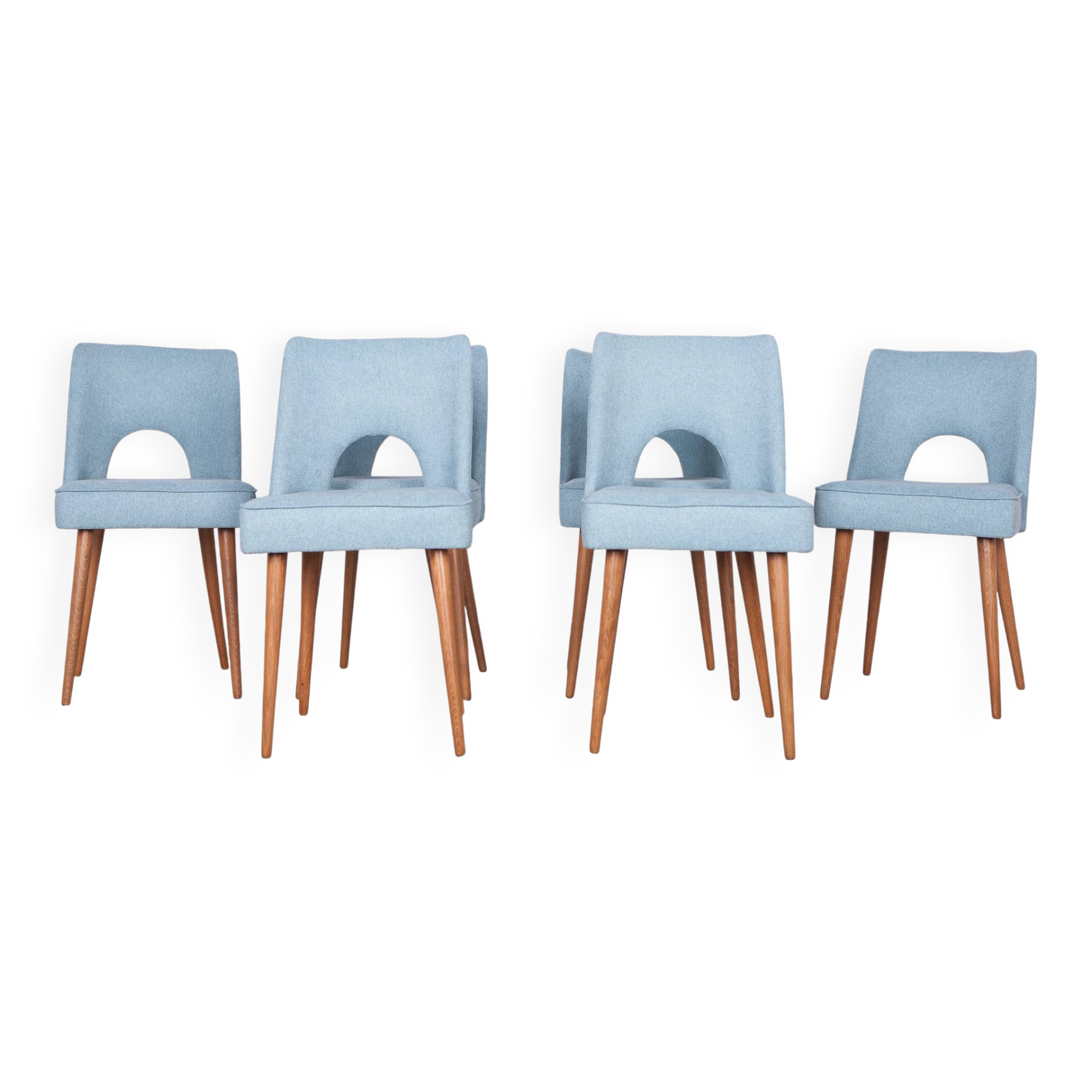 Polish Shell Chairs from Bydgoszcz Furniture Factory, 1960s, Set of 6