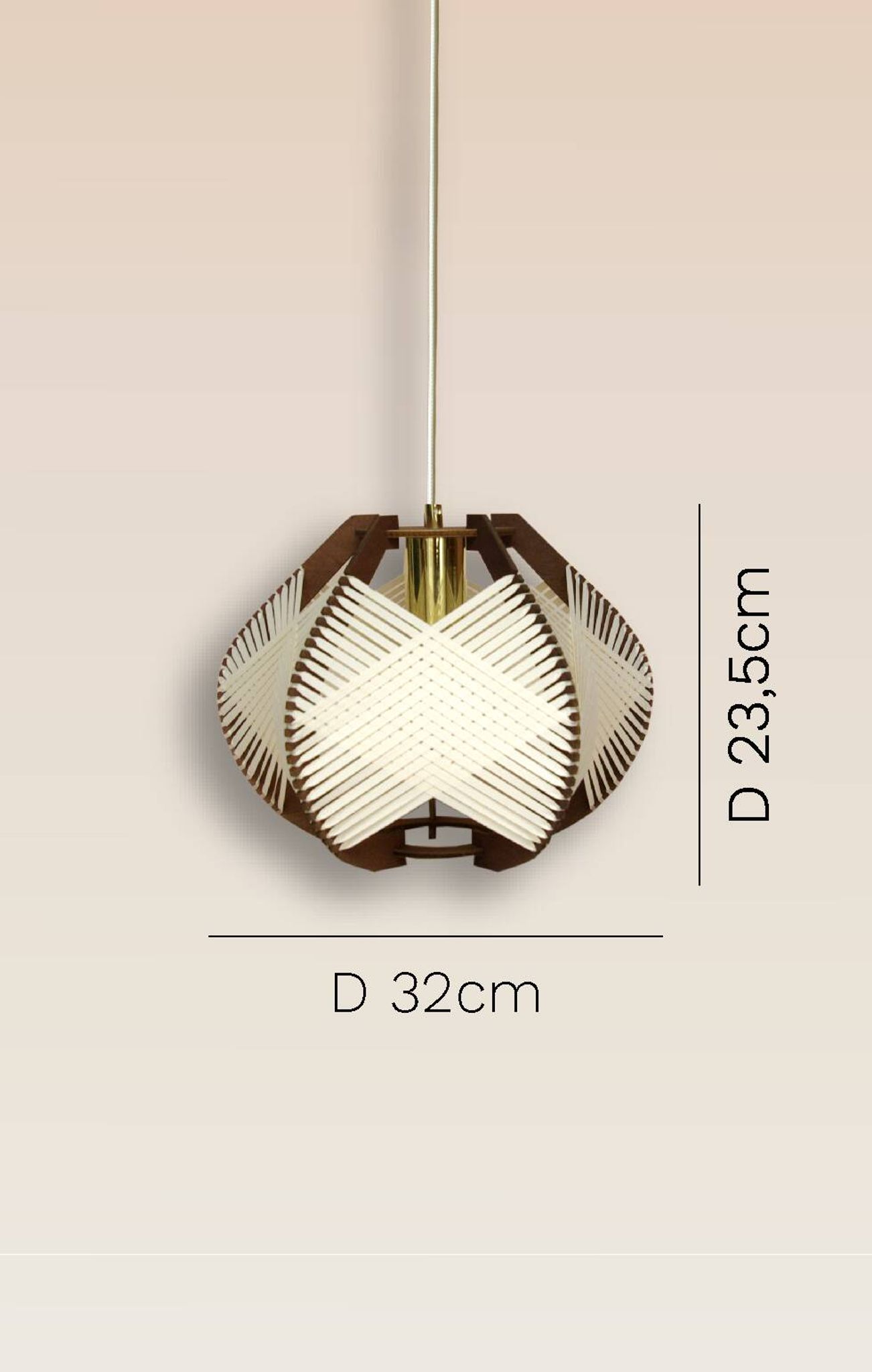 Lampe de table en bois tissé – Sora M – D32 cm – 42 couleurs