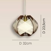 Lampe de table en bois tissé – Sora M – D32 cm – 42 couleurs