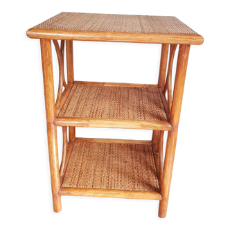 Bliothèque table de chevet en rotin