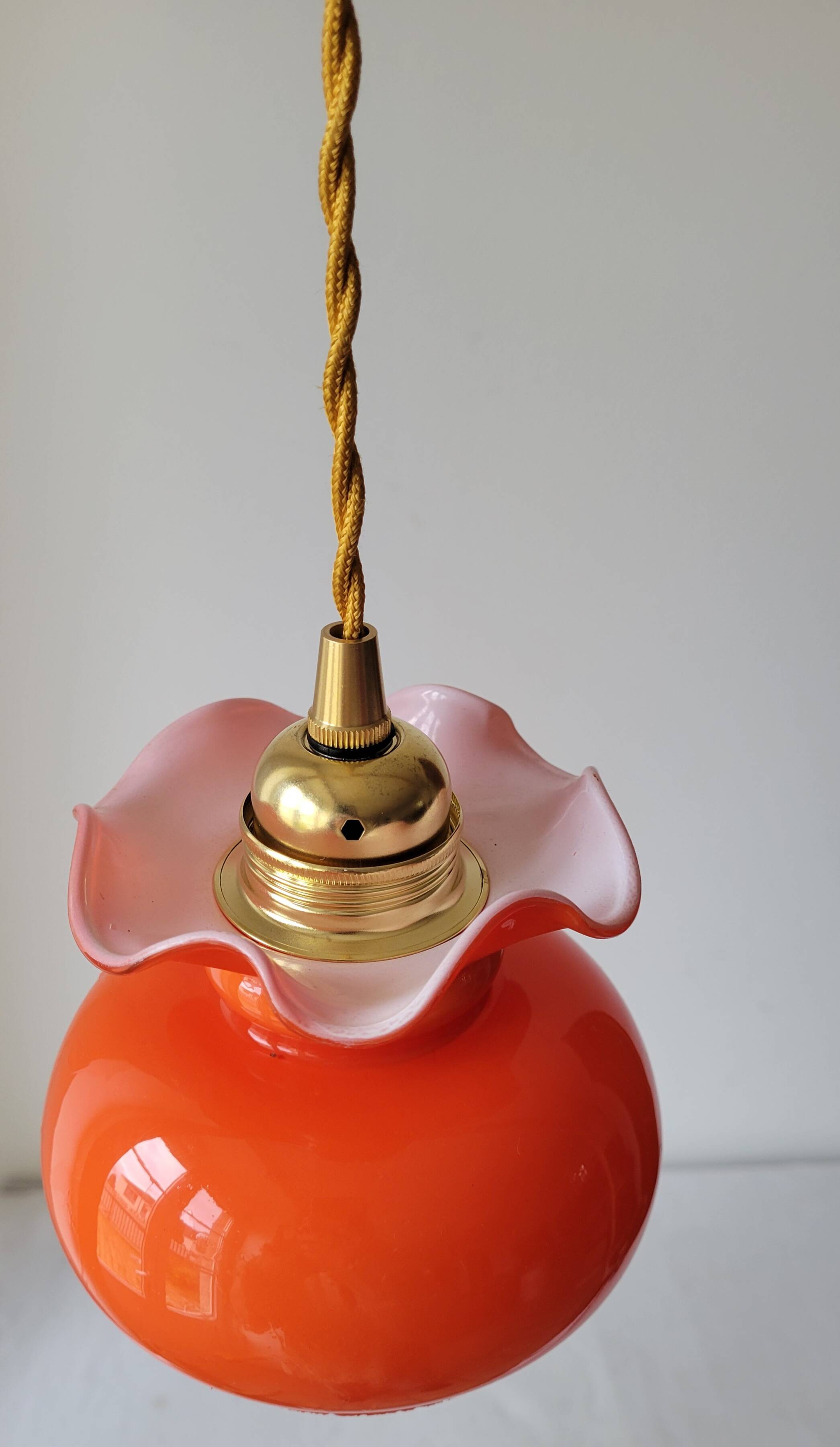 Suspension en opaline orange