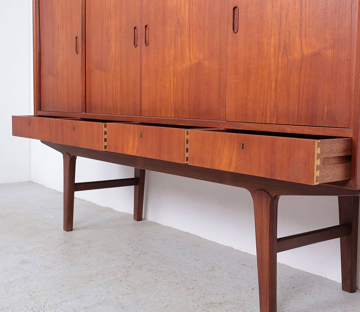Danish design teak highboard, 1960s