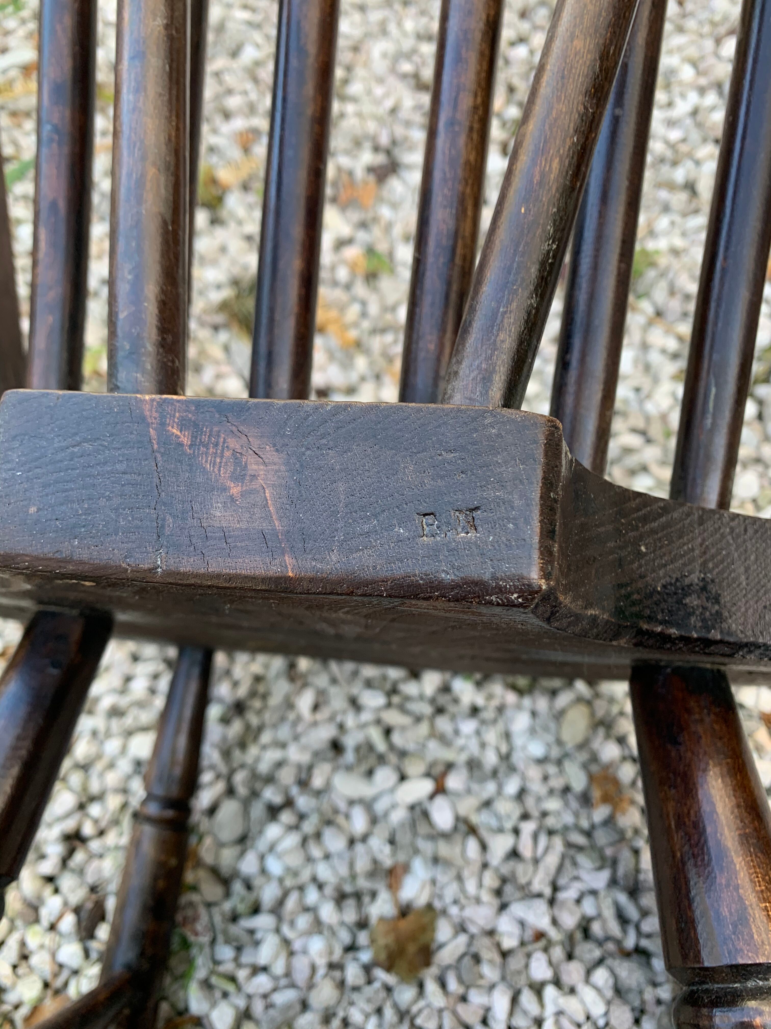 6 Windsor chairs stamped