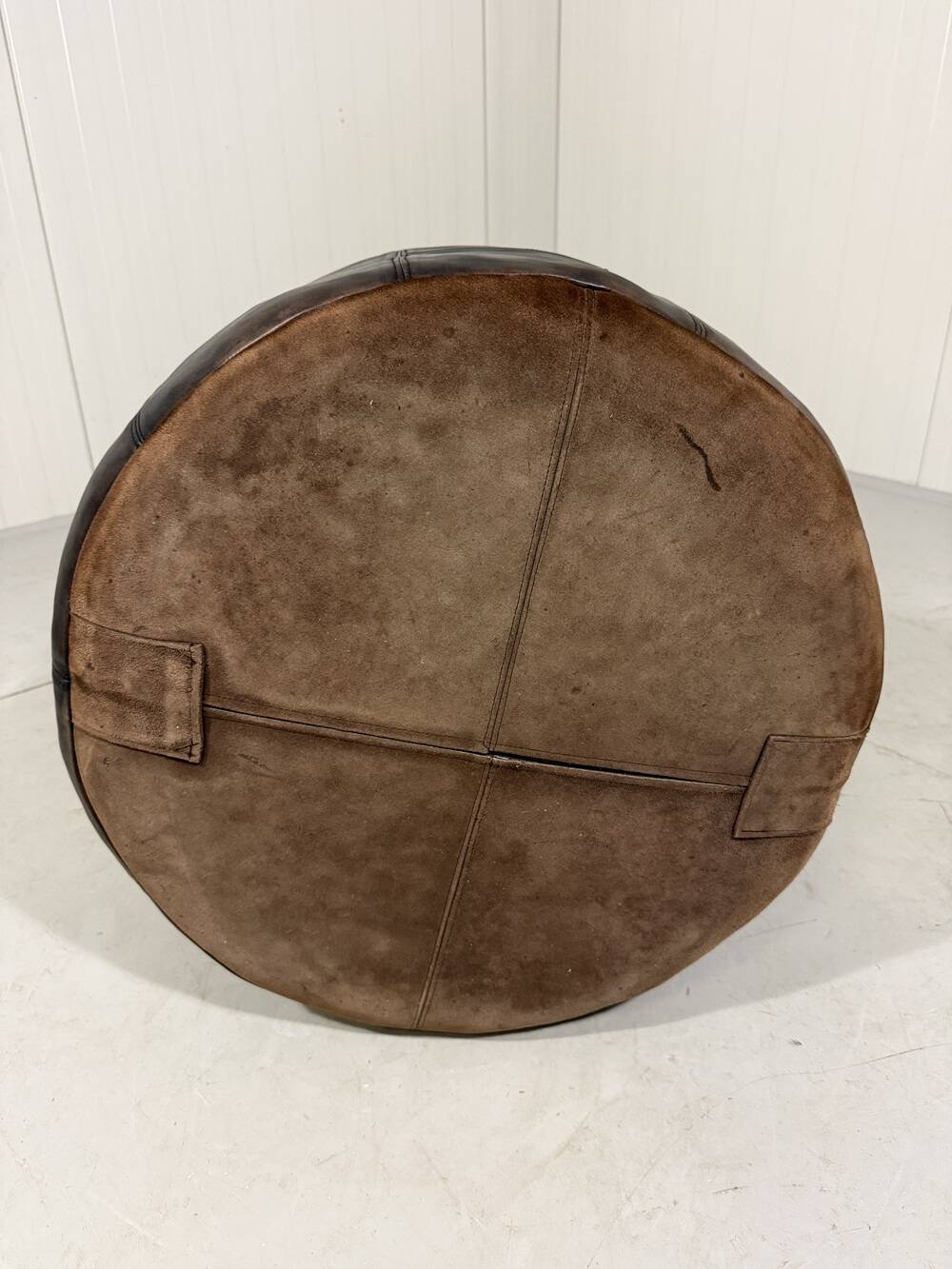 De Sede brown patchwork leather pouf 1970’s